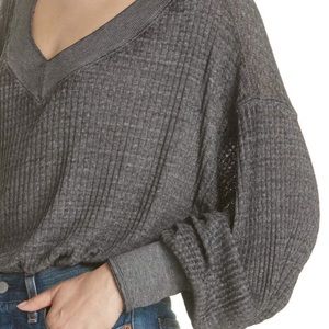 Free people south side grey thermal top